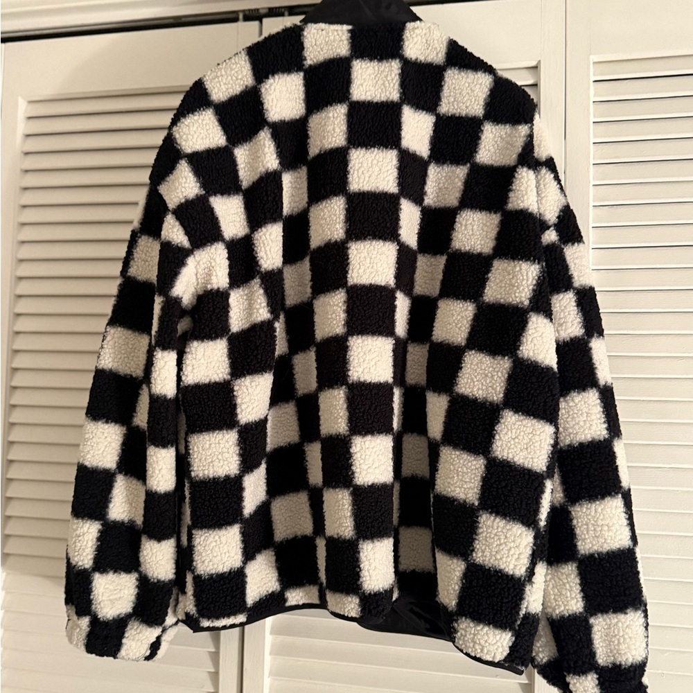 Blu Pepper Black and White Fleece-Lined Jacket - Womens Size L